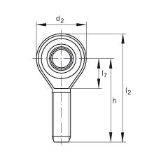 杆端轴承 GAKSL10-PS, 根据 DIN ISO 12 240-4 标准，特种钢材料，带左旋外螺纹，免维护
