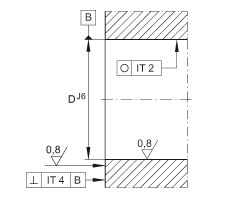 角接触球轴承单元 ZKLFA1263-2RS, 双向，螺钉安装，两侧唇密封，带平端的法兰