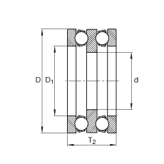 推力深沟球轴承 195X03, 双向，可分离