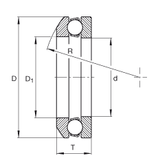 推力深沟球轴承 4136, 单向，可分离，带角度调节装置