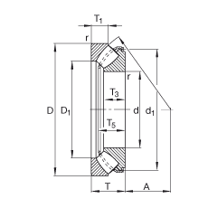 推力调心滚子轴承 29322-E1, 根据 DIN 728/ISO 104 标准的主要尺寸，单向，可分离