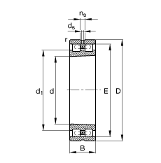 圆柱滚子轴承 NN3026-AS-K-M-SP, 根据 DIN 5412-4 标准的主要尺寸, 非定位轴承, 双列，带锥孔，锥度 1:12 ，可分离, 带保持架，减小的径向内部游隙，限制公差