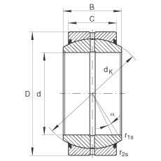 关节轴承 GE50-DO-2RS, 根据 DIN ISO 12 240-1 标准, 需维护，两侧唇密封