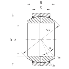 关节轴承 GE110-FO-2RS, 根据 DIN ISO 12 240-1 标准, 需维护，两侧唇密封