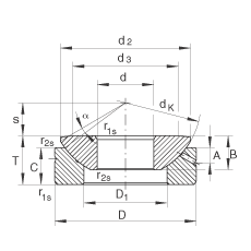 推力关节轴承 GE35-AX, 根据 DIN ISO 12 240-3 标准，需维护