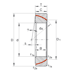 角接触关节轴承 GE55-SW, 根据 DIN ISO 12 240-2 标准，免维护