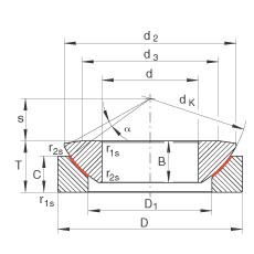 推力关节轴承 GE80-AW, 根据 DIN ISO 12 240-3 标准，免维护