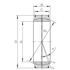 关节轴承 GE12-DO, 根据 DIN ISO 12 240-1 标准，需维护