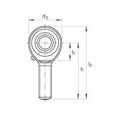 杆端轴承 GAKL18-PB, 根据 DIN ISO 12 240-4 标准，带左旋外螺纹，需维护