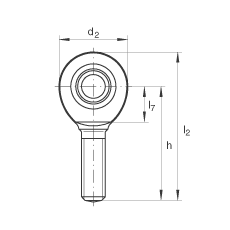 杆端轴承 GAR30-UK, 根据 DIN ISO 12 240-4 标准，带右旋外螺纹，需维护