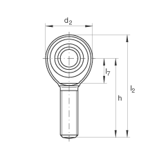 杆端轴承 GAKL5-PW, 根据 DIN ISO 12 240-4 标准，带左旋外螺纹，需维护