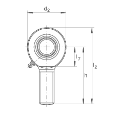 杆端轴承 GAR35-DO-2RS, 根据 DIN ISO 12 240-4 标准，带右旋外螺纹，需维护，两侧唇密封