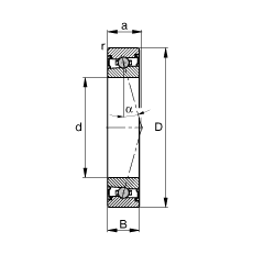 主轴轴承 HCS7017-C-T-P4S, 调节，成对安装，接触角 α = 15°，两侧唇密封，非接触，限制公差
