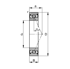 主轴轴承 HCS71904-E-T-P4S, 调节，成对或单元安装，接触角 α = 25°，两侧唇密封，非接触，限制公差
