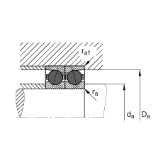 主轴轴承 HCB7006-E-T-P4S, 调节，成对或单元安装，接触角 α = 25°，陶瓷球，限制公差