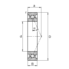 主轴轴承 HS7013-E-T-P4S, 调节，成对或单元安装，接触角 α = 25°，限制公差
