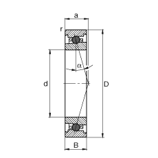 主轴轴承 HC7008-C-T-P4S, 调节，成对或单元安装，接触角 α = 15°，陶瓷球，限制公差