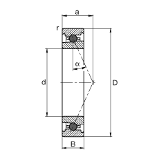 主轴轴承 HC71914-E-T-P4S, 调节，成对或单元安装，接触角 α = 25°，陶瓷球，限制公差