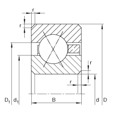 薄截面轴承 CSXG055, 四点接触球轴承，类型X，运行温度 -54°C 到 +120°C