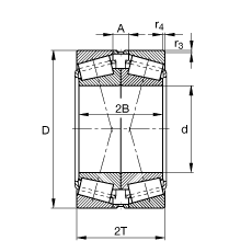 圆锥滚子轴承 31324-X-N11CA, 根据 DIN ISO 355 / DIN 720 标准的主要尺寸，可分离，X型成对布置，有轴向内部游隙