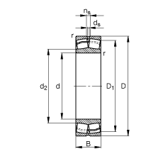 调心滚子轴承 24126-E1, 根据 DIN 635-2 标准的主要尺寸