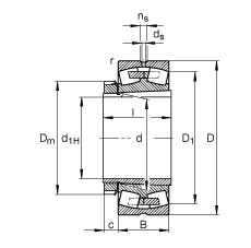 调心滚子轴承 22348-K-MB + H2348X, 根据 DIN 635-2 标准的主要尺寸, 带锥孔和紧定套