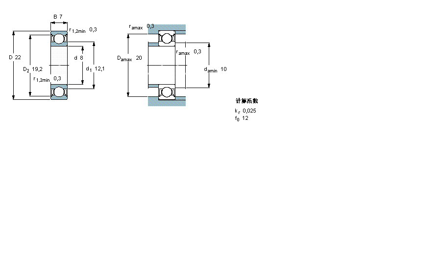 SKF 深沟球轴承, 单列, 两面防尘罩608-2Z/C3WT样本图片