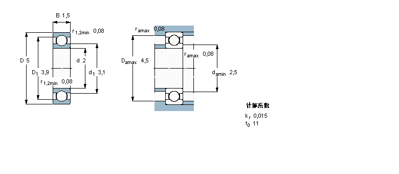 SKF 深沟球轴承, 单列，不锈钢, 无密封件W618/2样本图片