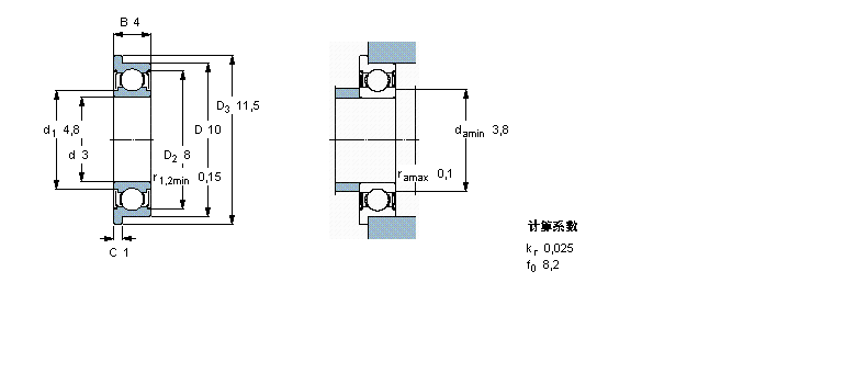 SKF 深沟球轴承, 单列，不锈钢，带法兰, 两面防尘罩W623-2ZR样本图片