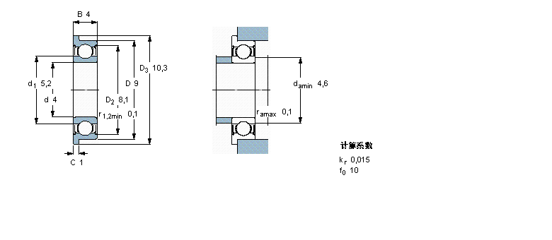 SKF 深沟球轴承, 单列，不锈钢，带法兰, 两面防尘罩W638/4-2ZR样本图片
