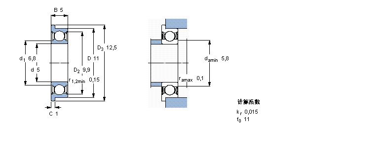 SKF 深沟球轴承, 单列，不锈钢，带法兰, 两面防尘罩W638/5-2ZR样本图片