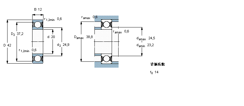 SKF 深沟球轴承, 单列陶瓷混合轴承, 低摩擦两面密封件6004-2RSLTN9/HC5C3WT样本图片