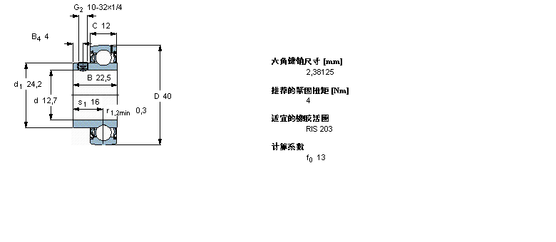 SKF Y-轴承, 带平头螺钉锁定的, YAT 2YAT203-008样本图片