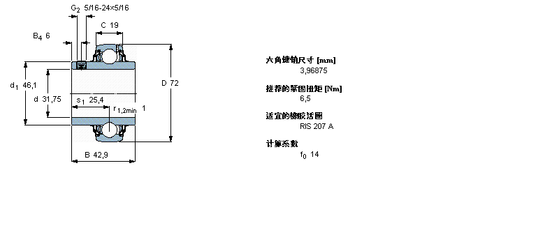 SKF Y-轴承, 带平头螺钉锁定的, YAR 2-2RFYAR207-104-2RF样本图片