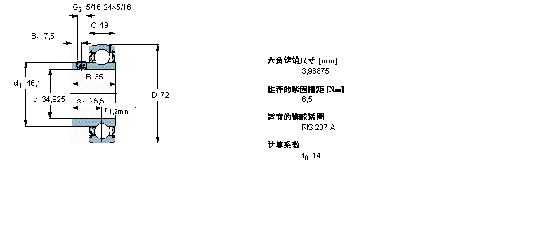 SKF Y-轴承, 带平头螺钉锁定的, YAT 2YAT207-106样本图片