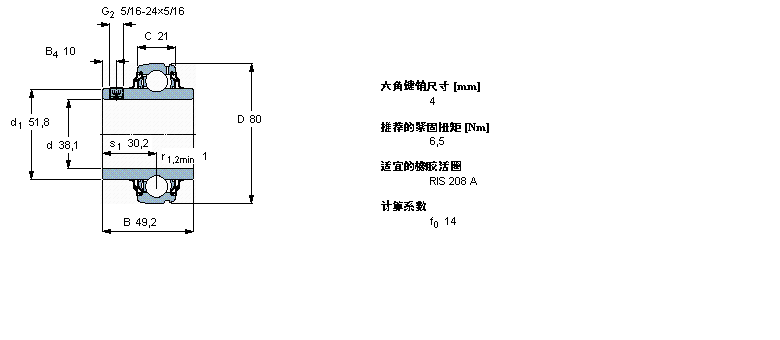 SKF Y-轴承, 带平头螺钉锁定的, YAR 2-2RF/HVYAR208-108-2RF/HV样本图片