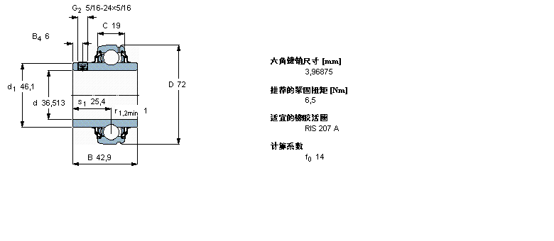 SKF Y-轴承, 带平头螺钉锁定的, YAR 2-2RF/HVYAR207-107-2RF/HV样本图片