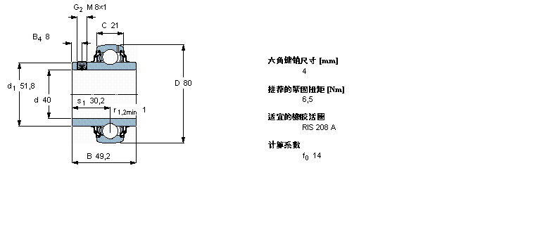 SKF Y-轴承, 带平头螺钉锁定的, YAR 2-2RF/VE495YAR208-2RF/VE495样本图片