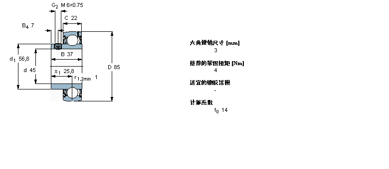 SKF Y-轴承, 带平头螺钉锁定的, YAT 2YAT209样本图片