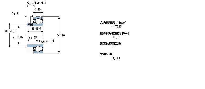 SKF Y-轴承, 带平头螺钉锁定的, YAT 2YAT212-204样本图片