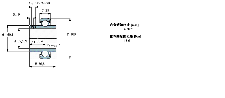 SKF Y-轴承, 用于高温YAR211-203-2FW/VA201样本图片