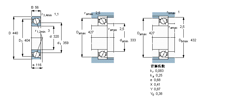 SKF 角接触球轴承, 单列71964AC样本图片