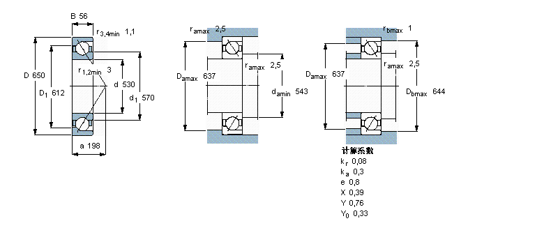 SKF 角接触球轴承, 单列718/530AMB样本图片
