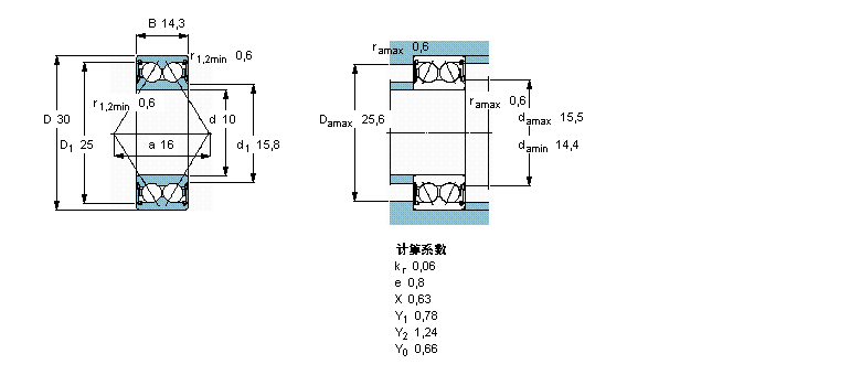 SKF 角接触球轴承, 双列, 两面密封件5200A-2RS1TN9样本图片