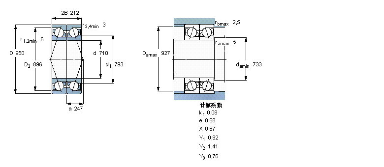 SKF 角接触球轴承, 单列，用于配对安装, 背对背配对719/710ACMB/DBVQ074样本图片