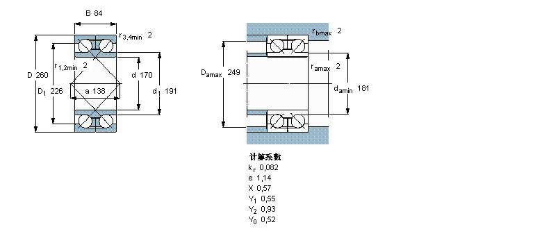 SKF 角接触球轴承, 双列, 无密封件, 两部份外圈305180样本图片