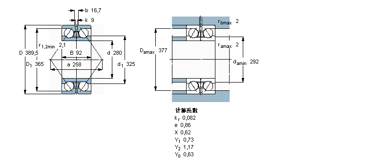 SKF 角接触球轴承, 双列, 无密封件, 两部份内圈305269D样本图片