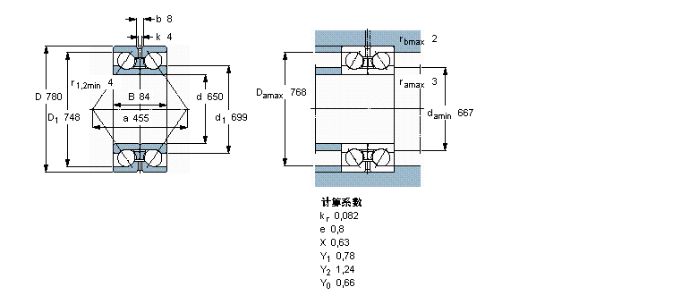 SKF 角接触球轴承, 双列, 无密封件, 两部份内圈BA2B309984样本图片