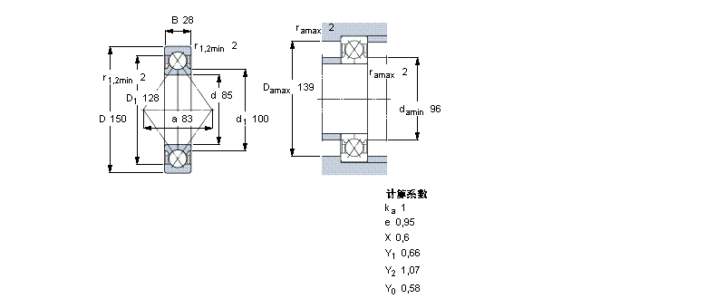 SKF 角接触球轴承, 四点接触球轴承QJ217MA样本图片