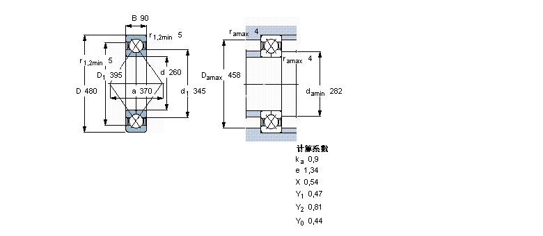 SKF 角接触球轴承, 四点接触球轴承QJ1252MA样本图片